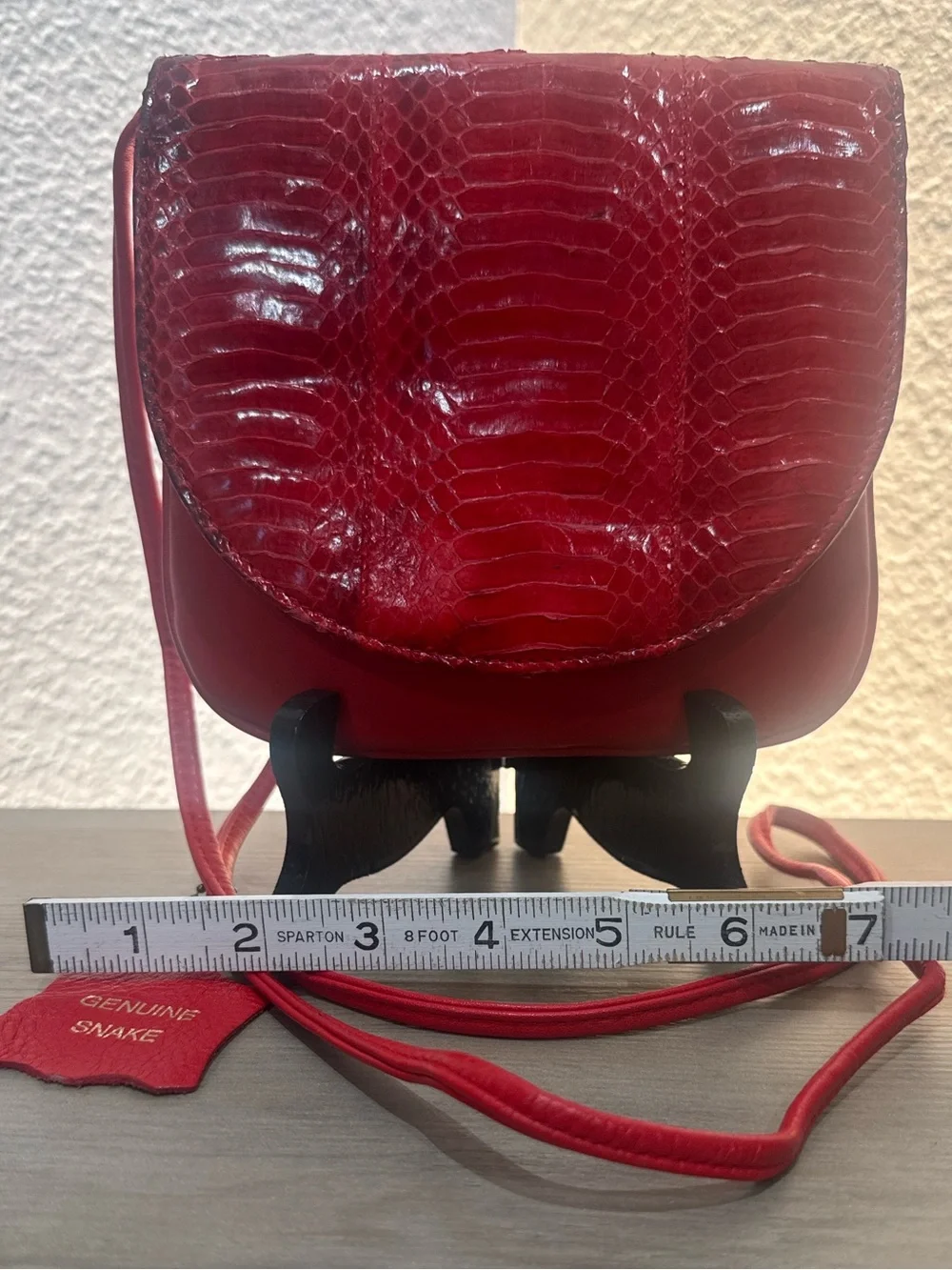Vintage Jennifer Moore Genuine Snake Red Leather Crossbody Shoulder Purse Bag